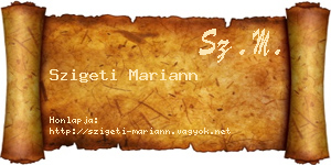 Szigeti Mariann névjegykártya